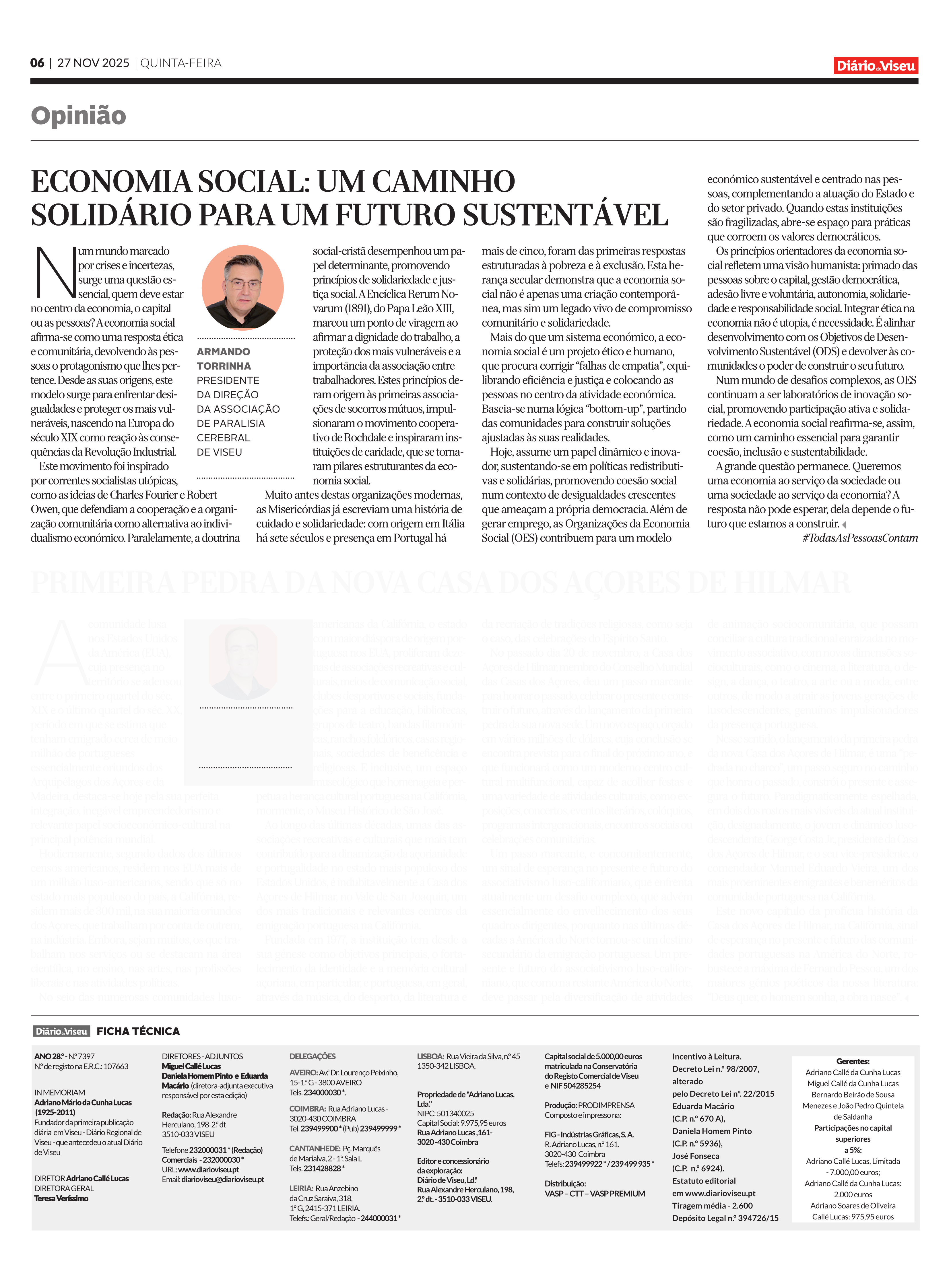 Artigo de Opinião - Economia Social: Um caminho solidário para um futuro sustentável